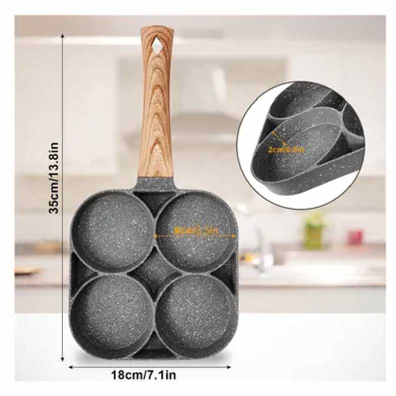 SARTEN 4 ESPACIOS + CUCHILLOS COLORES