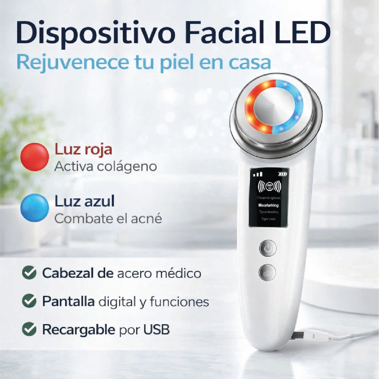 Masajeador Limpieza Facial - Ultrasonico