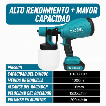 PISTOLA DE PULVERIZACIÓN INALAMBRICA + 2 Baterías